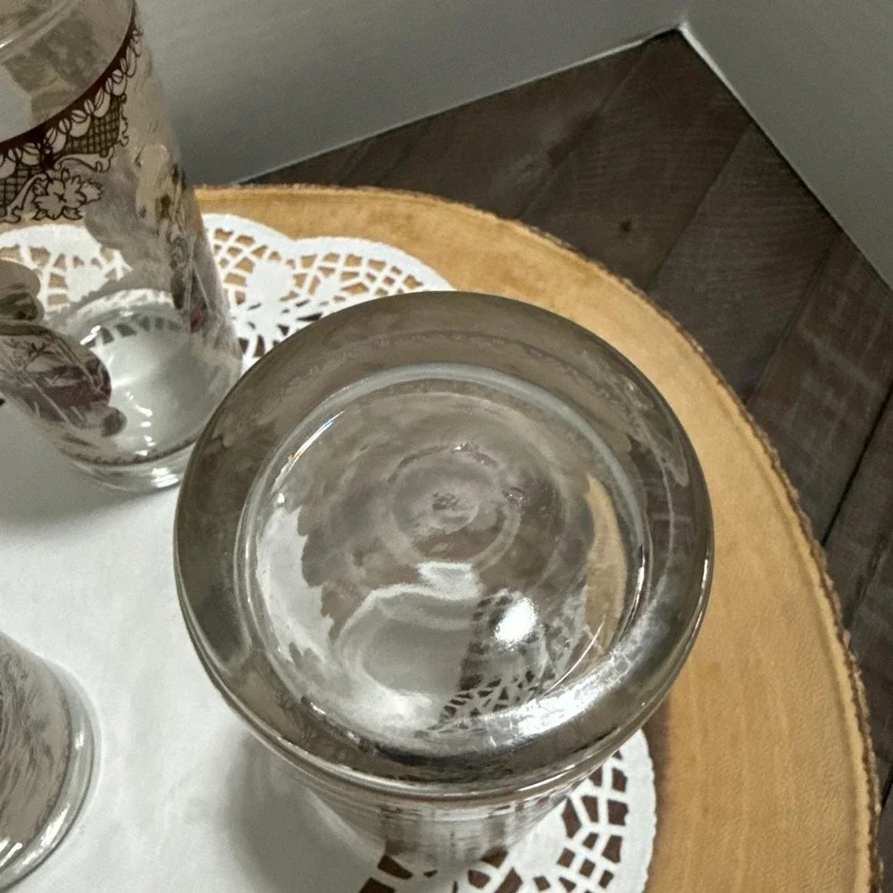 Johnson Brothers Friendly Village Covered Bridge Tumblers Glasses Set 3 England